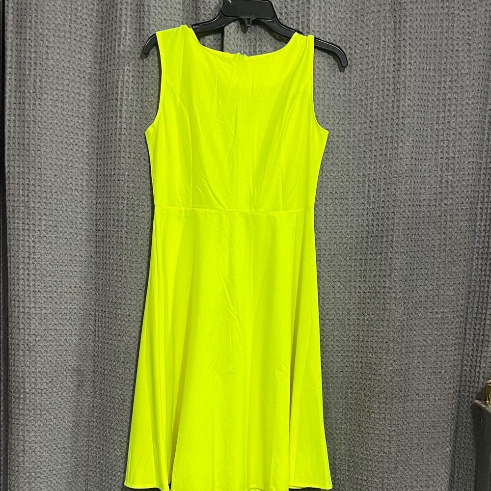 Vibrant Yellow/chartreuse Sleeveless Dress